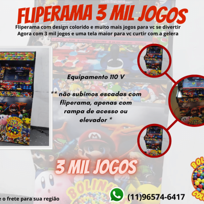 Fliperama com 3 mil jogos