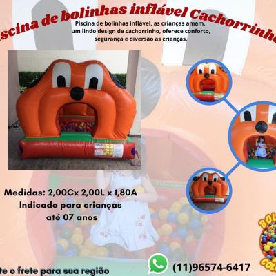 Piscina de bolinhas inflável Cachorrinho